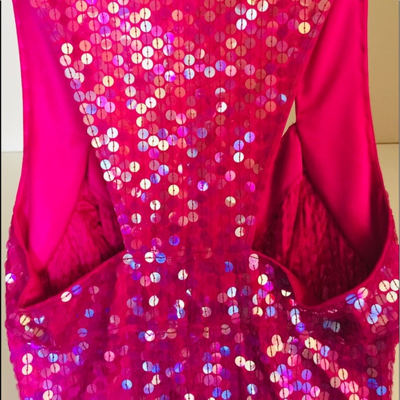 Hot Pink Sequins Dress Worn 1 Time by Kiana Tom - Picture 6 of 6
